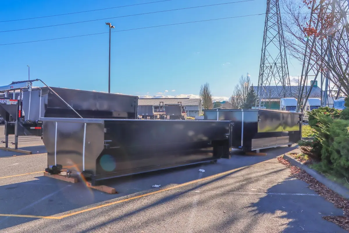 Roll-off dumpster ready for waste disposal at job site for Commercial Dumpster Rental in Purcellville